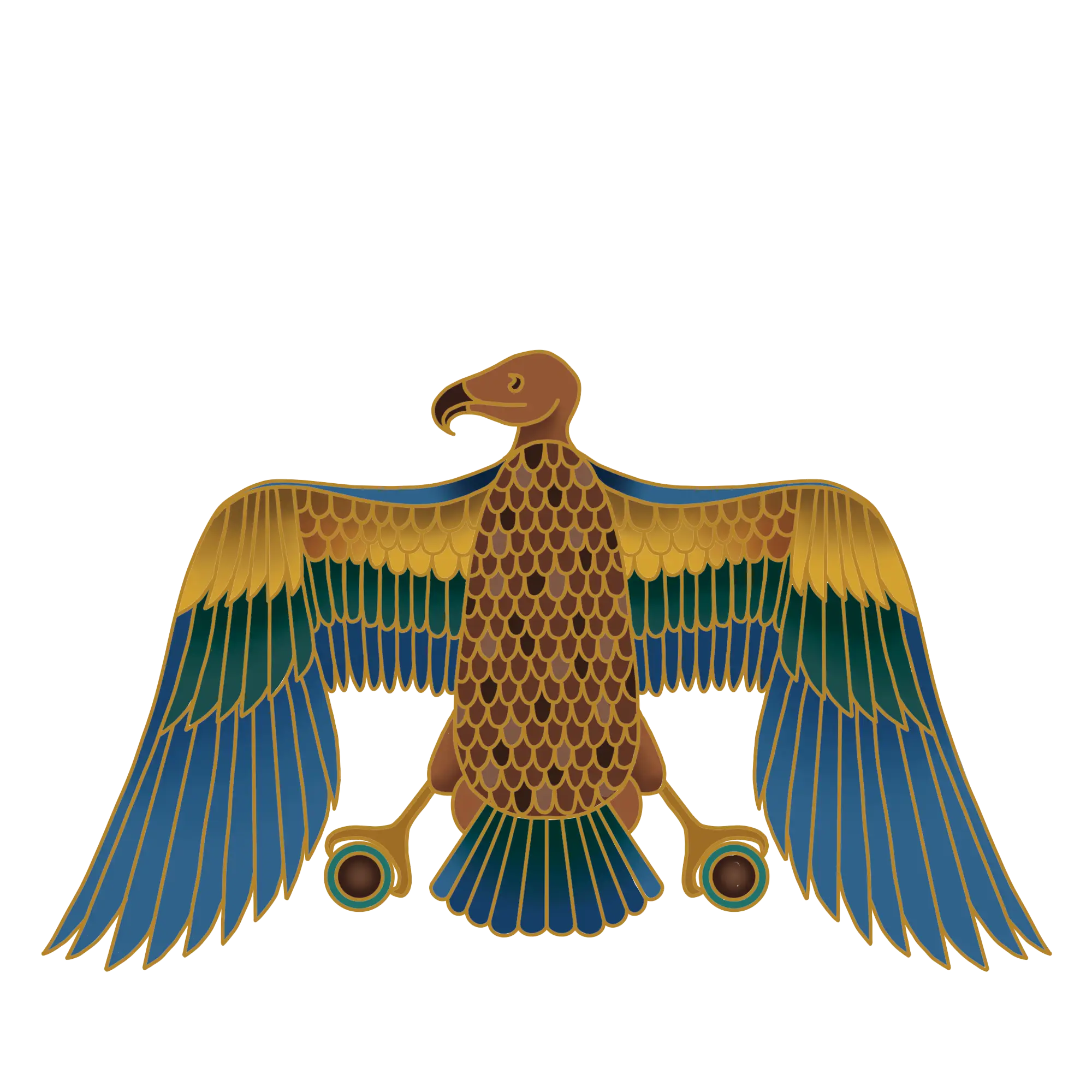 Blue and gold falcon amulet